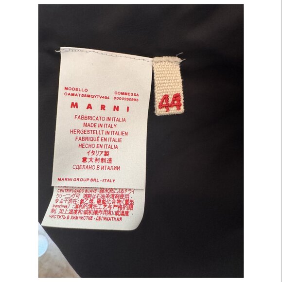 Marni Women's White/Black Tropical Blazer with frayed sleeves Size 44, US 8 - Picture 5 of 7